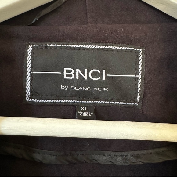 BNCI By Blanc Noir Soft Faux Suede Black Drape Jacket Size XL - Picture 6 of 7